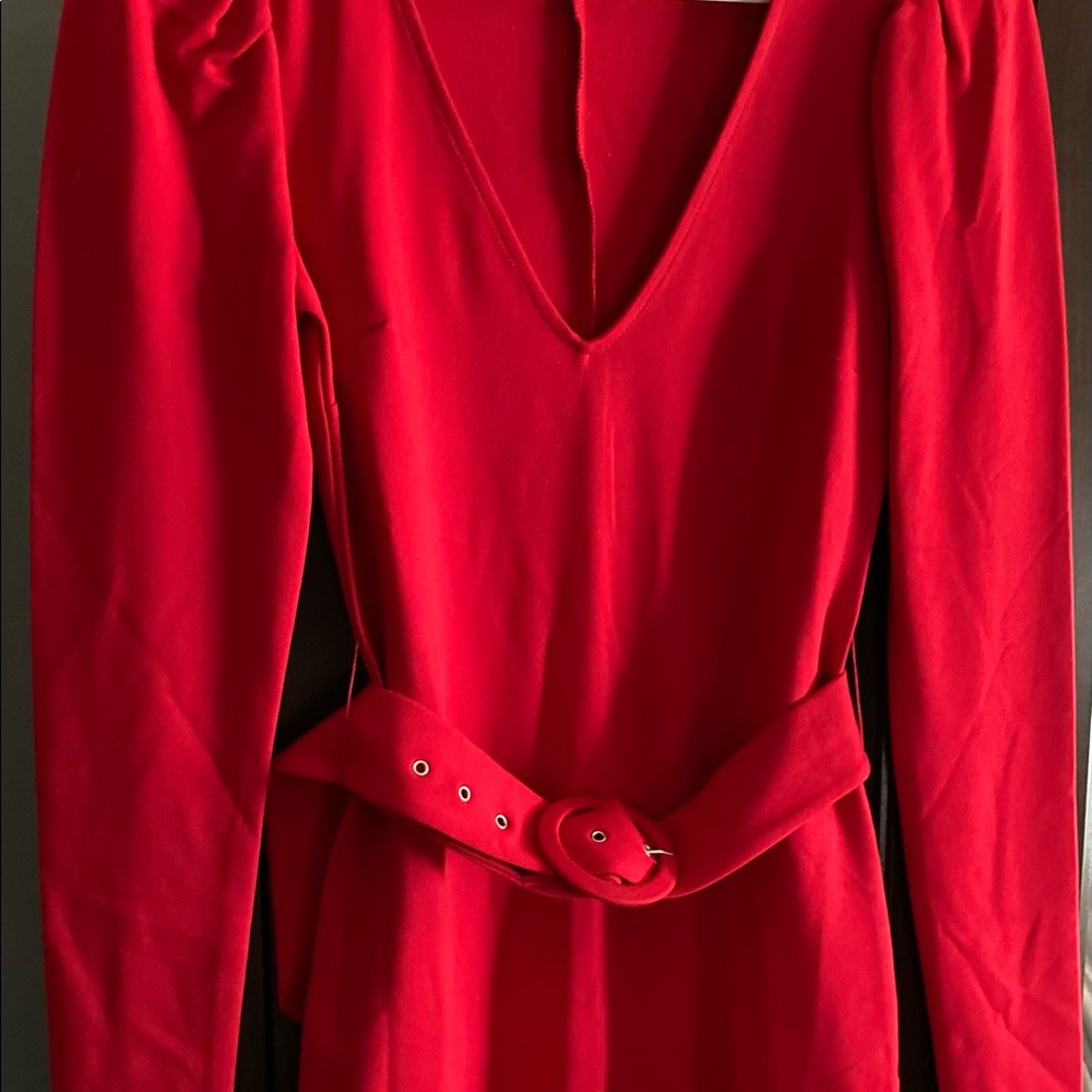 Red Forever 21 long sleeve dress